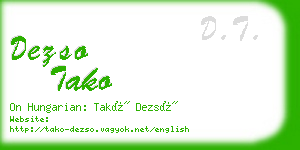 dezso tako business card